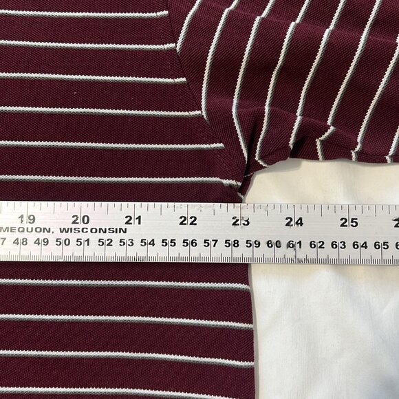 Top Flight  Brand men’s Polo T-shirt ,Size  L Maroon with stripes pre owned - Picture 11 of 14